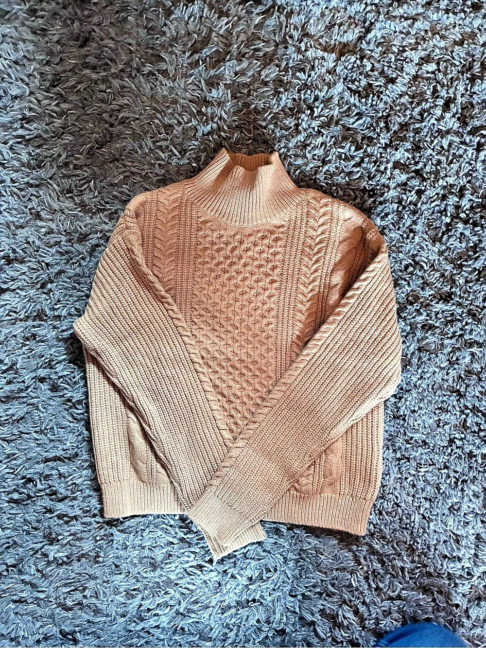 Banana Republic Cable Knit Mock Neck Sweater Pink XS